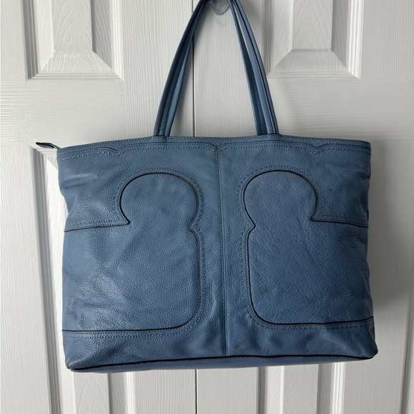Tory Burch Tote Bag Light Blue Leather - Picture 6 of 17